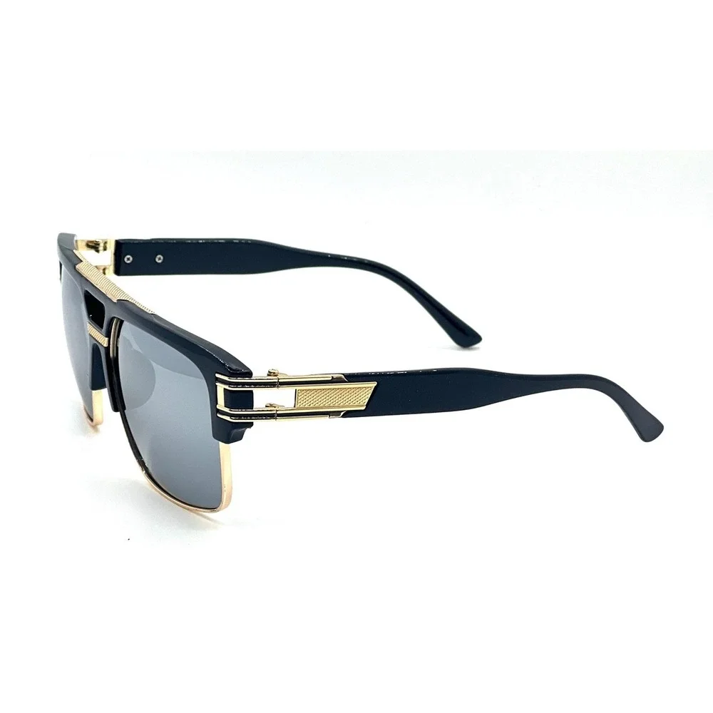 Aviator Sunglasses Mens Square Frame Gold Accents Fashion‎ Shades Driving Lentes